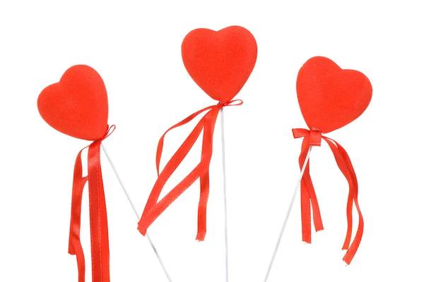 Drie rode harten — Stockfoto