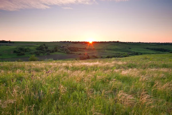 Vista al campo al atardecer — Foto de Stock