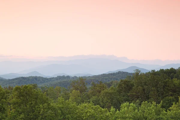 Západ slunce v regionu Smoky mountains — Stock fotografie