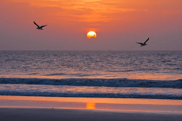 Pôr do sol no oceano atkantic — Fotografia de Stock