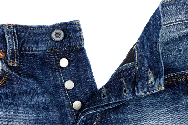 Primo piano di jeans azzurri — Foto Stock
