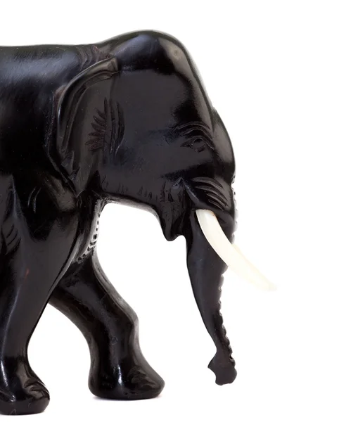 Fechar estátua de preto ébano elefante — Fotografia de Stock