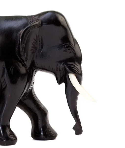 stock image Close up statue of black ebony elephant