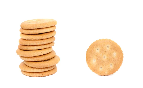 Round salty crackers — Stock Photo, Image