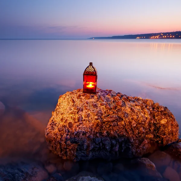 stock image Sunset on the rocky coast