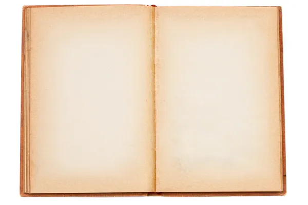 Antiguo libro abierto con páginas en blanco — Foto de Stock