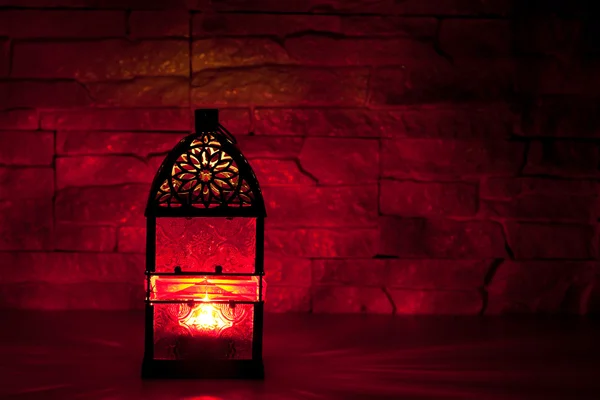 Lanterna vermelha ardente — Fotografia de Stock