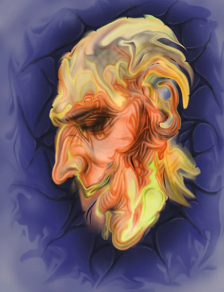 Abstract picture of head of man illustration — 图库照片