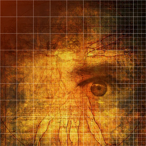 Vitruvian Man abstraction — Stock Photo, Image