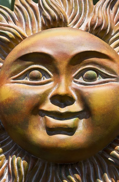 Smiling Ceramic sun face — Stock Photo, Image