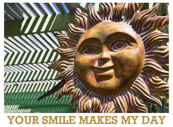 stock image Smiling Ceramic sun face