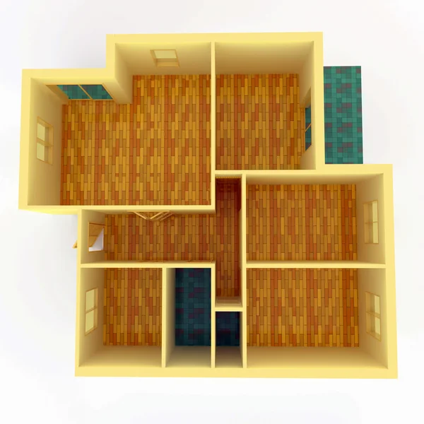 Vista superior del apartamento con paredes — Foto de Stock