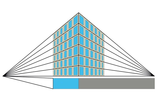 Sinal de construção com janelas quadradas —  Vetores de Stock