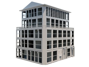 Abstract model of five storey building clipart