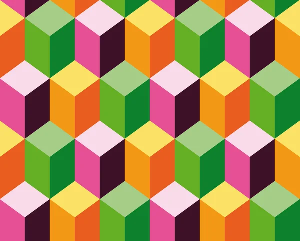 Naadloze achtergrond nabootsen van drie dimensionale kubussen — Stockvector