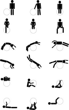 Black men do gymnastics clipart