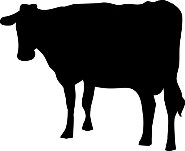 Black silhouette of a cow — Stock Vector