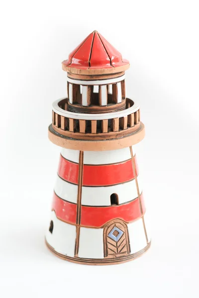 Lighthouse on white background. Ceramics — Stock Photo, Image