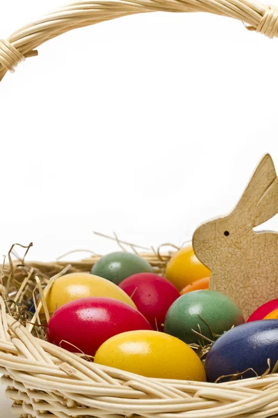 手绘小兔子复活节蛋 — 图库照片
