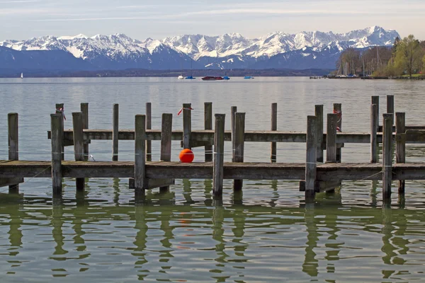 Jetty at "Starnberger See" Lake in Bavaria, Germany — Stock Photo, Image