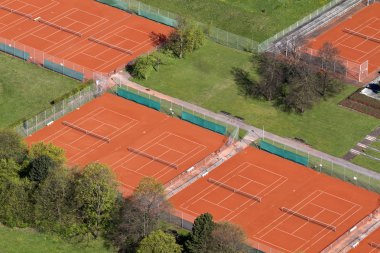 Tennis court seen from the air clipart