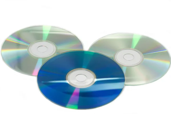 Três discos compactos (CDs ) — Fotografia de Stock