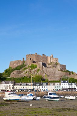 küçük kasaba gorey mont orgueil Kalesi, jersey, İngiltere