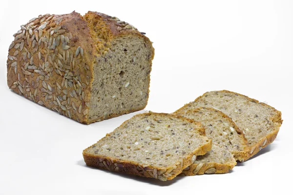 Taze ekmek ile ayçiçeği tohumu — Stok fotoğraf