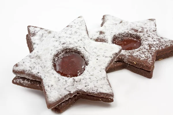 Biscoitos de chocolate em forma de estrela — Fotografia de Stock