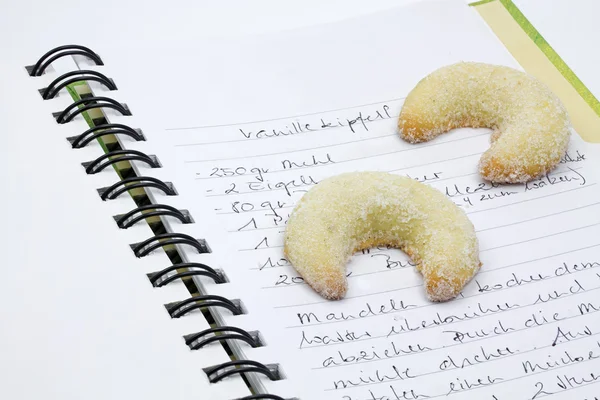 stock image Vanilla crescent christmas cookies