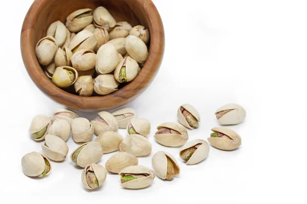 stock image Pistachio nuts on white background