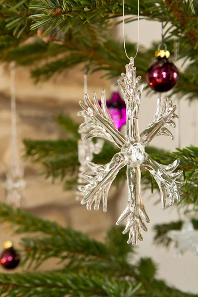 Vánoční dekorace, sklo hvězda — Stock fotografie