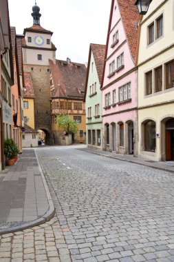 rothenburg antik bir kule ile şehir