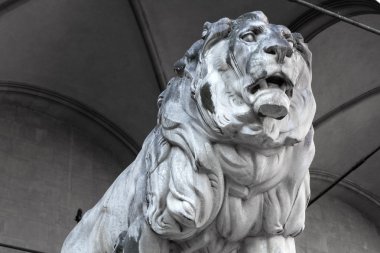 Münih, Bavyera feldherrnhalle taş aslan heykeli