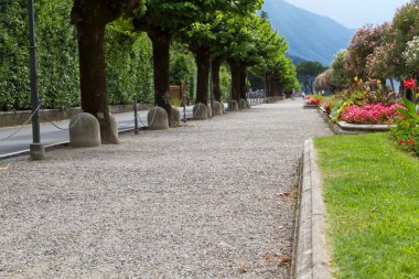 Promenade at the town of Belaggio, lake Como, Italy clipart