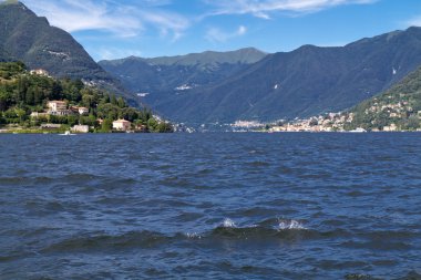 Lake Como near the village of Cernobbio, Italy clipart