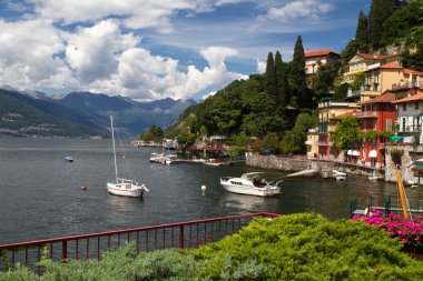The small town of Varenna at lake Como in Italy clipart