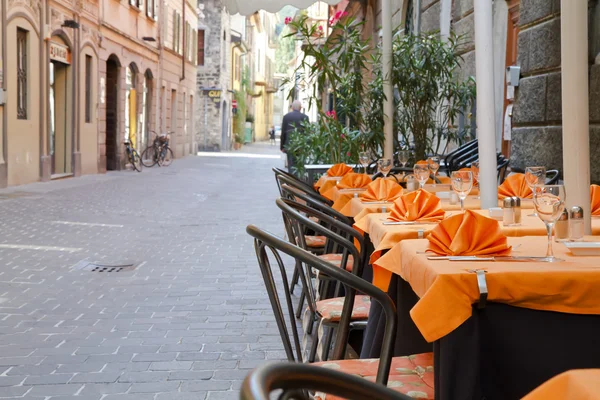 stock image Italian restaurant in the streets of Como, Italy