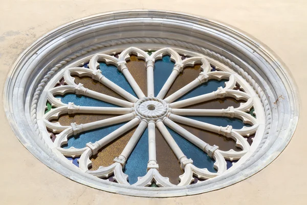 Church window of “Santa Tecla” church in the village of Torno, lake Como, I — Stock Photo, Image