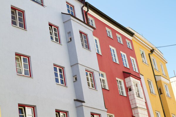 Historic houses in the town of Wasserburg, Bavaria, Germany
