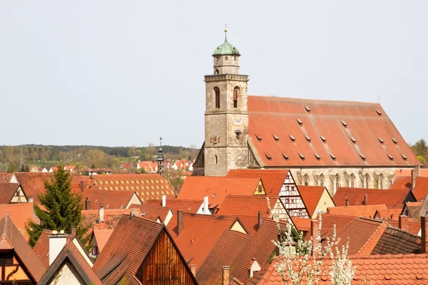 Katedralen st. george, staden Dinkelsbühl, Franken, Tyskland — Stockfoto
