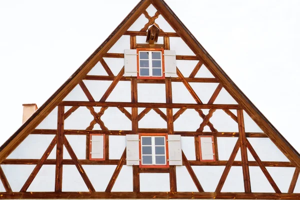 Fachada de casas medievais em Dinkelsbuehl, Franconia, Alemanha — Fotografia de Stock