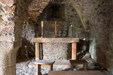 St. Mary's Crypt inside Mont Orgueil Castle in Gorey, Jersey, UK clipart