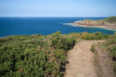 Coastal hiking trail, north coast of Jersey (UK) clipart