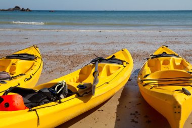 kajaks, St brelade's bay, jersey, İngiltere