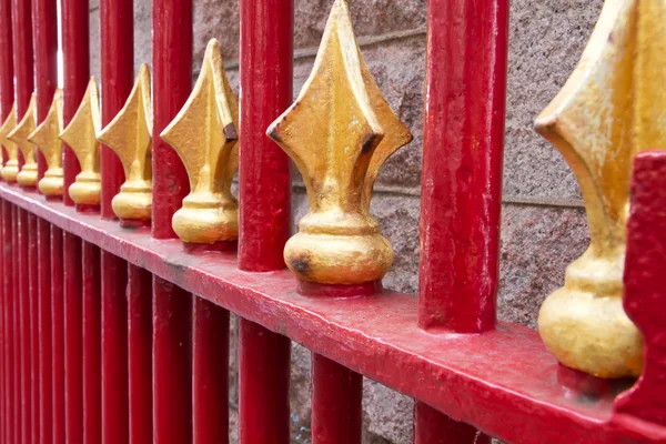 stock image Wrought iron spike fence