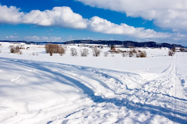 Paysage hivernal dans le sud de la Bavière — Photo