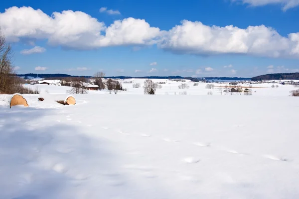 Paysage hivernal dans le sud de la Bavière — Photo