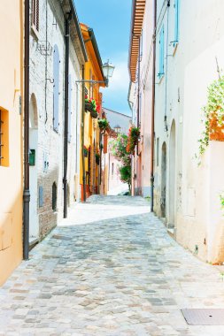 Alley in the village of Santarcangelo, Italy clipart