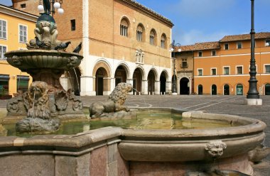 Market place in the city of Fano, Italy clipart